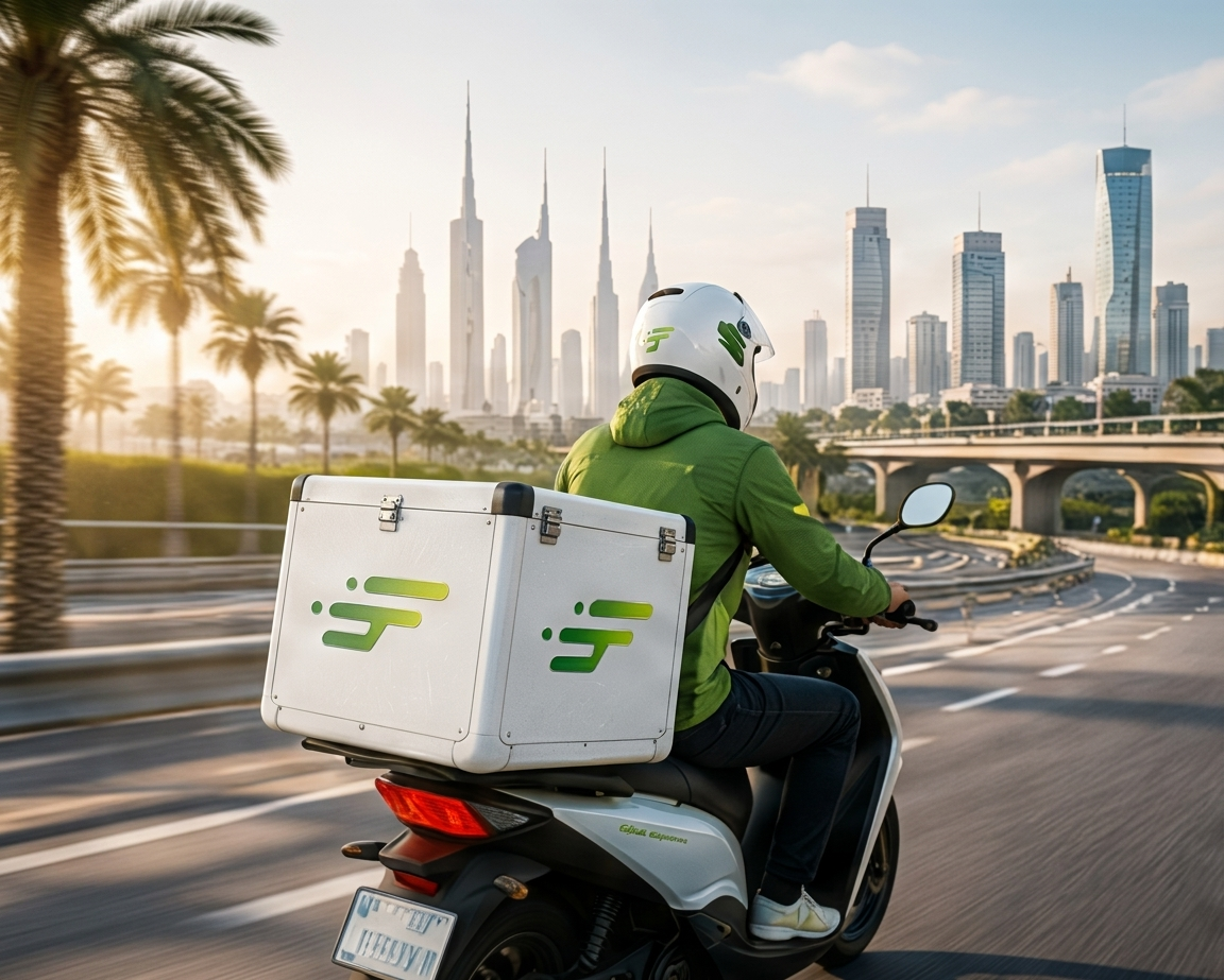 FleetSpeed rider en route through the city